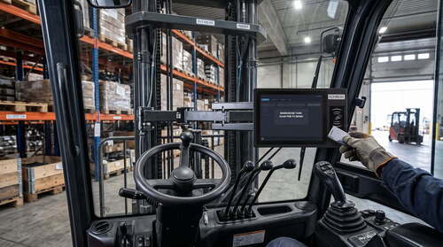 Neueste Unternehmenslösungen zu Fahrzeugcomputer verwandeln Gabelstapler in vernetzte Lagerterminals