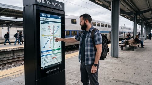Neueste Unternehmenslösungen zu Optimierung von Passagierdiensten mit industriellen Panel-PCs in Eisenbahnkiosken